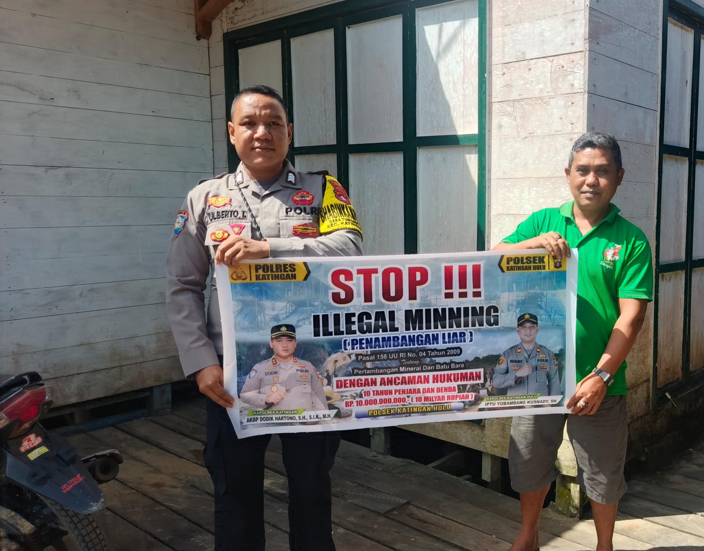 ‎Upaya pencegahan Penambangan Emas Tanpa Ijin (PETI) di Kecamatan Katingan Hulu dan Bukit Raya, Bhabinkamtibmas sosialisasi kepada masyarakat.