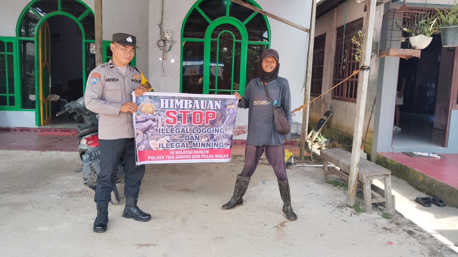 Polsek Tewang Sangalang Garing dan Pulau Malan Imbau Warga Tidak Melakukan Aktivitas Ilegal Logging dan Ilegal Minning.