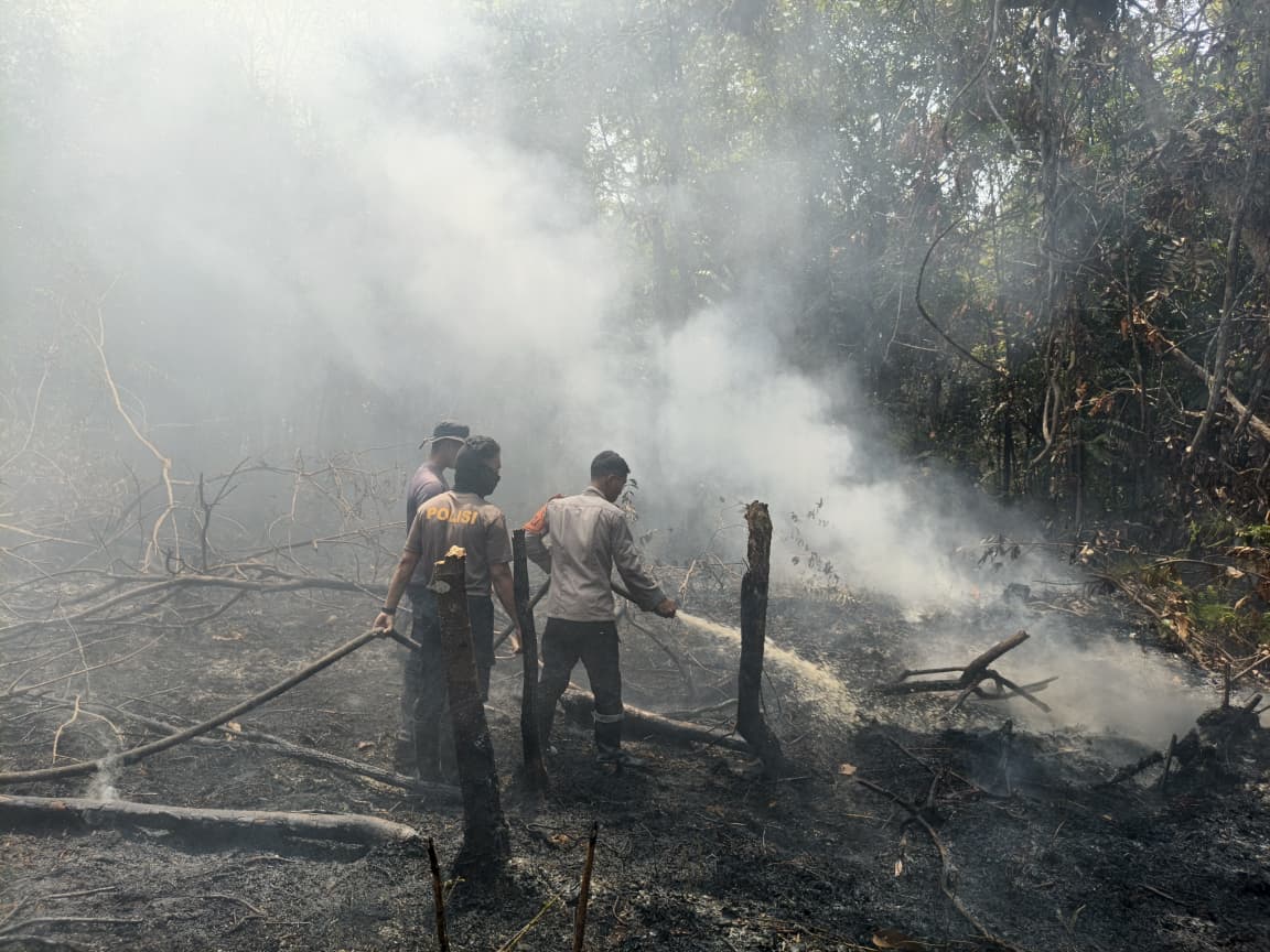 Gerak Cepat, Brimob Kalteng Padamkan Karhutla di Murung Raya