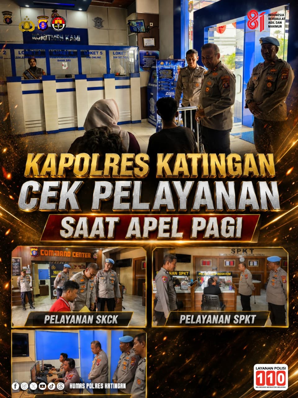 Kapolres Katingan Cek Pelayanan Saat Apel Pagi