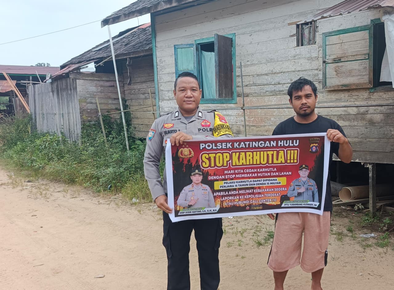 ‎Polsek Katingan Hulu sosialisasi Stop Karhutla.