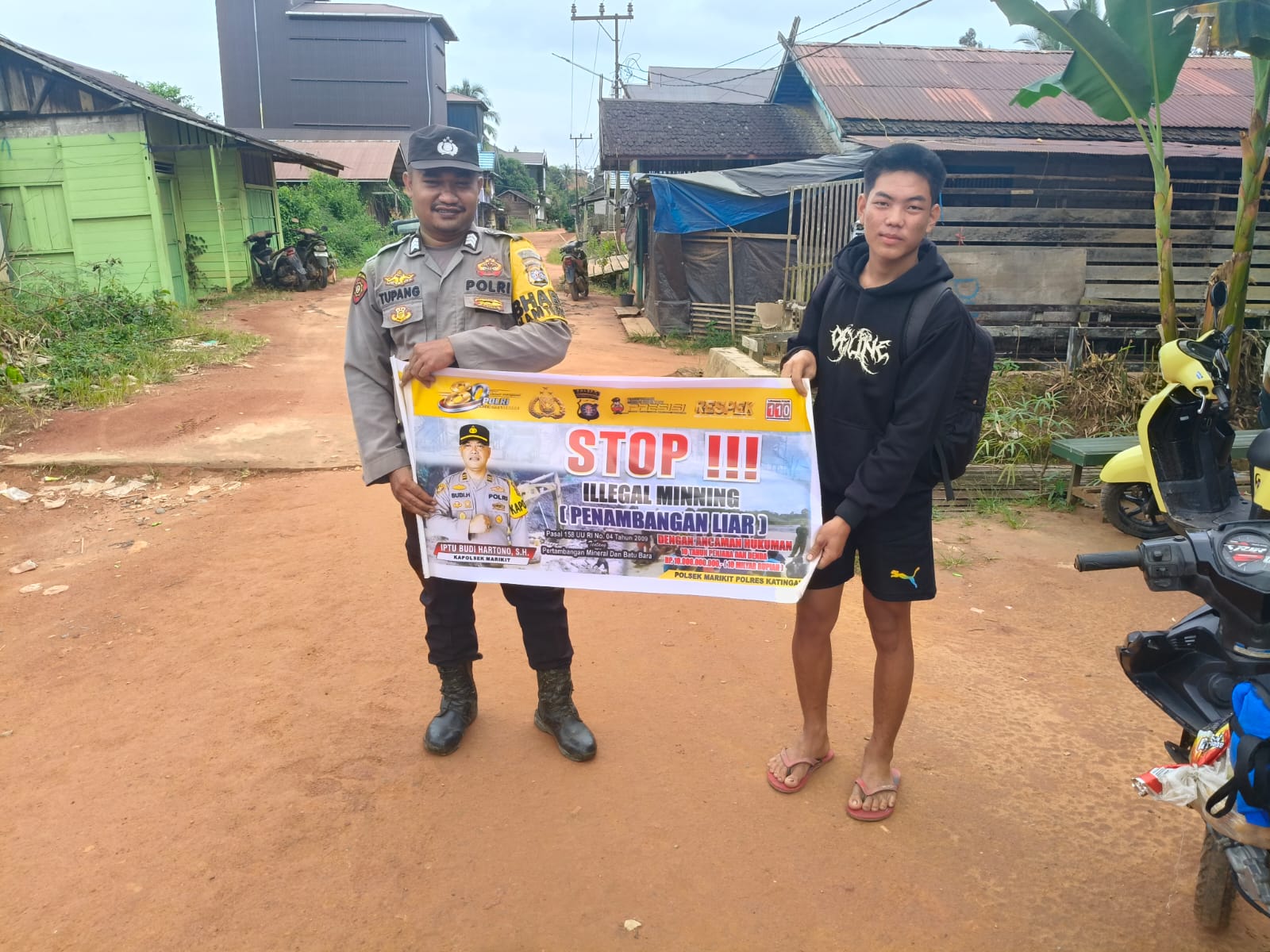TOLAK PETI! POLSEK MARIKIT EDUKASI WARGA DESA TUMBANG DAKEI TENTANG BAHAYA TAMBANG ILEGAL