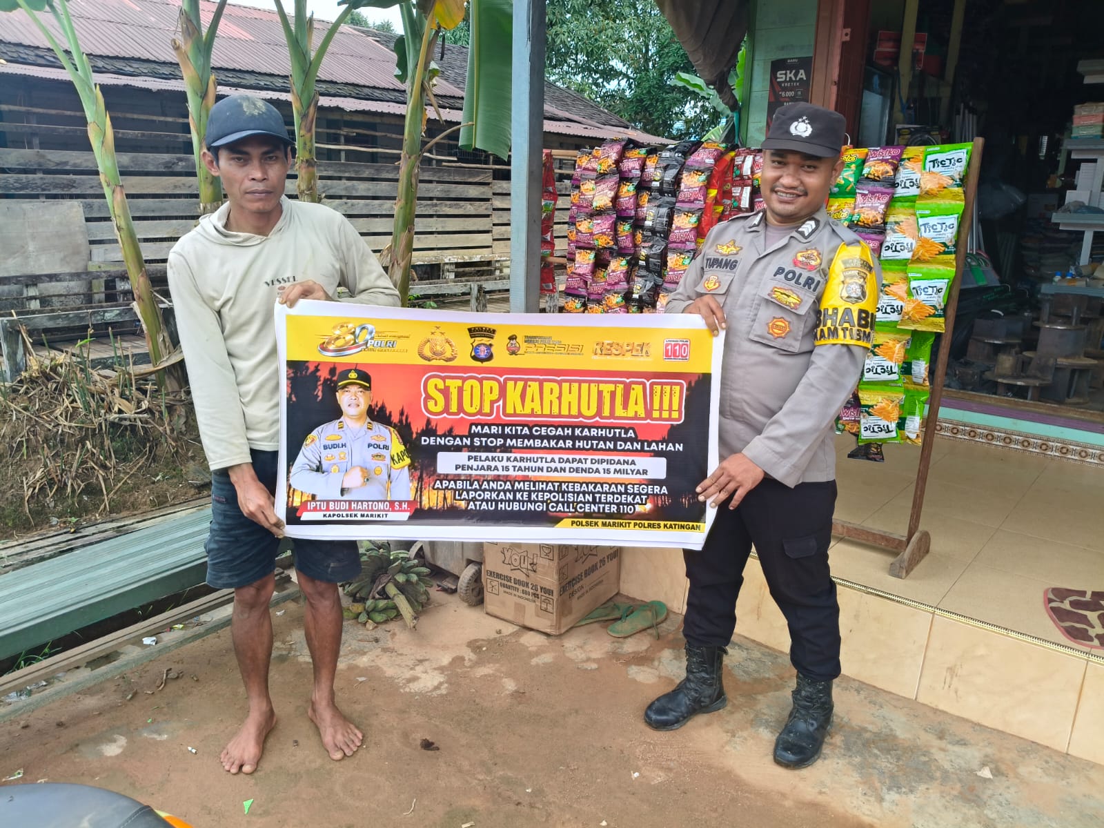 CEGAH KARHUTLA! POLSEK MARIKIT EDUKASI WARGA DESA TUMBANG DAKEI TOLAK BAKAR LAHAN