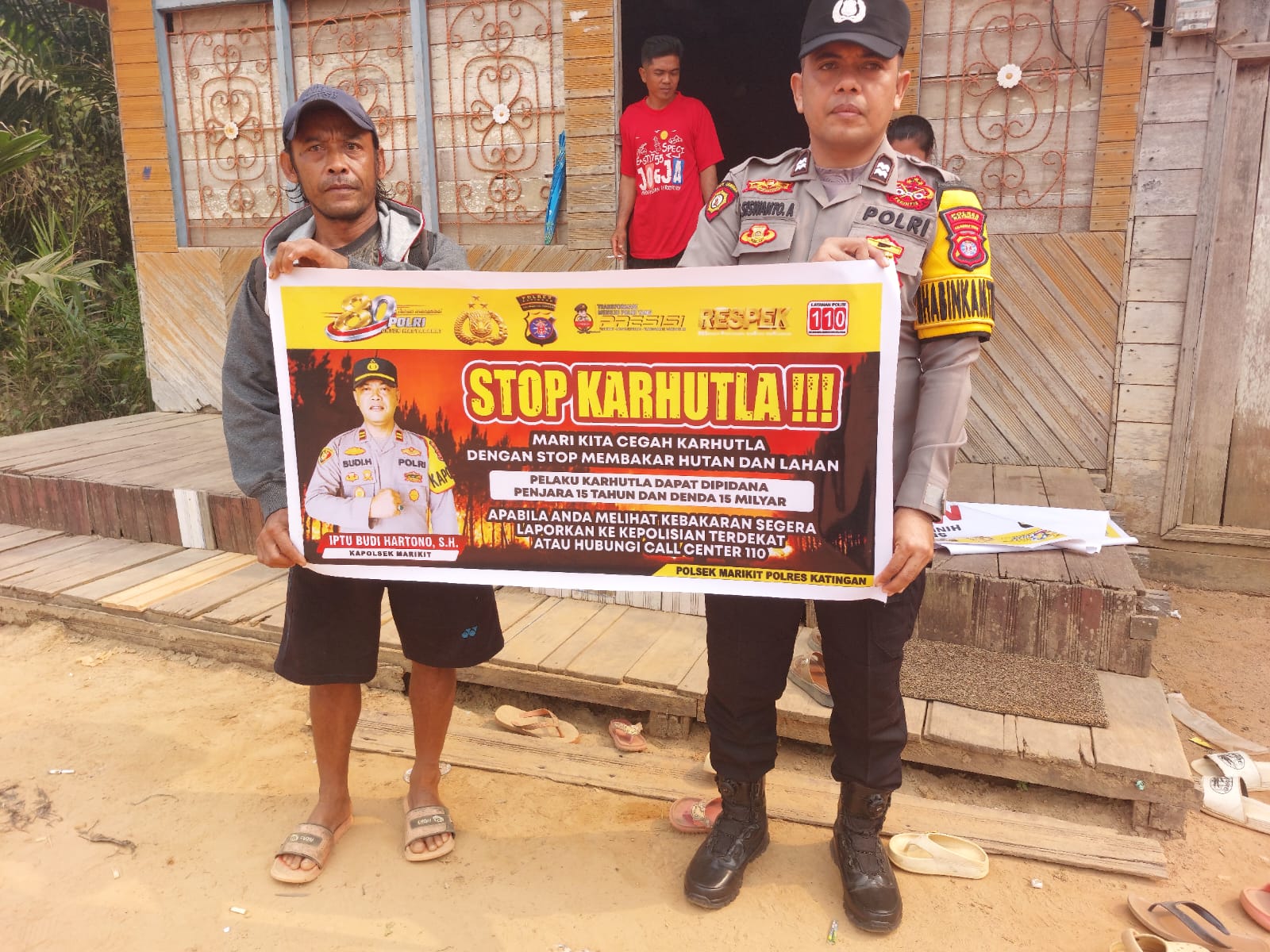 CEGAH KARHUTLA! POLSEK MARIKIT EDUKASI WARGA DESA RANGAN SURAI TOLAK BAKAR LAHAN