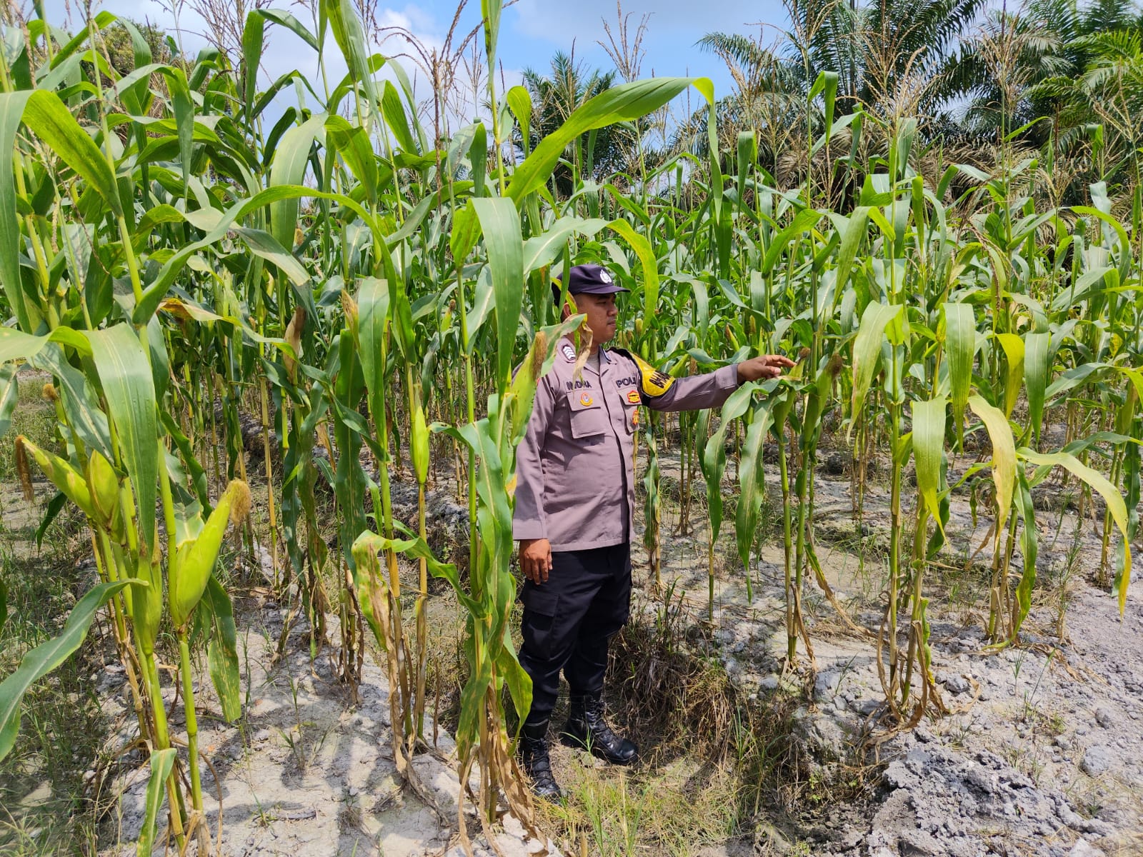 Personel Polsek Tewang Sangalang Garing dan Pulau Malan melaksanakan pengecekan lokasi pemanfaatan lahan pekarangan warga Binaannya