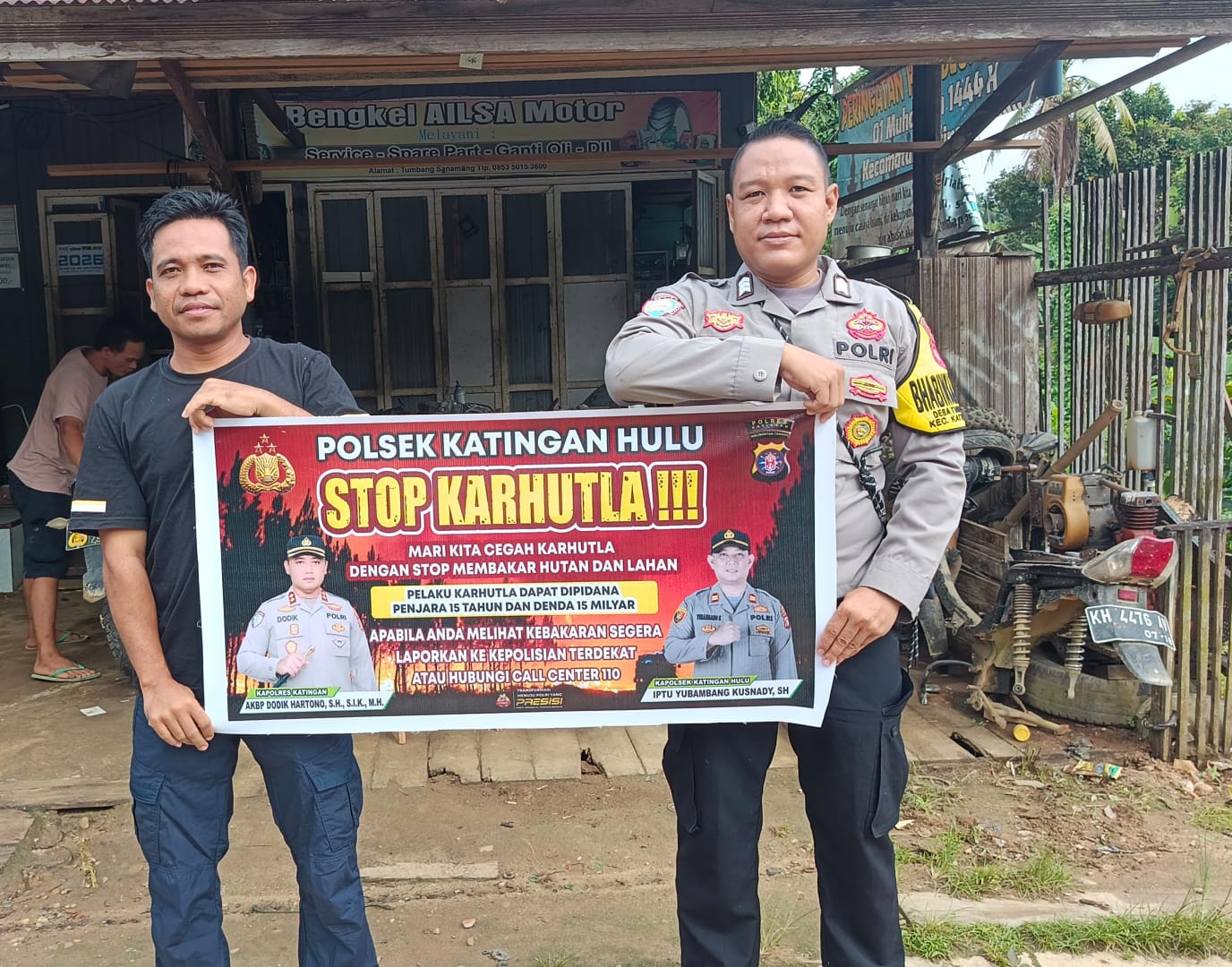 ‎Polsek Katingan Hulu sosialisasi Stop Karhutla.