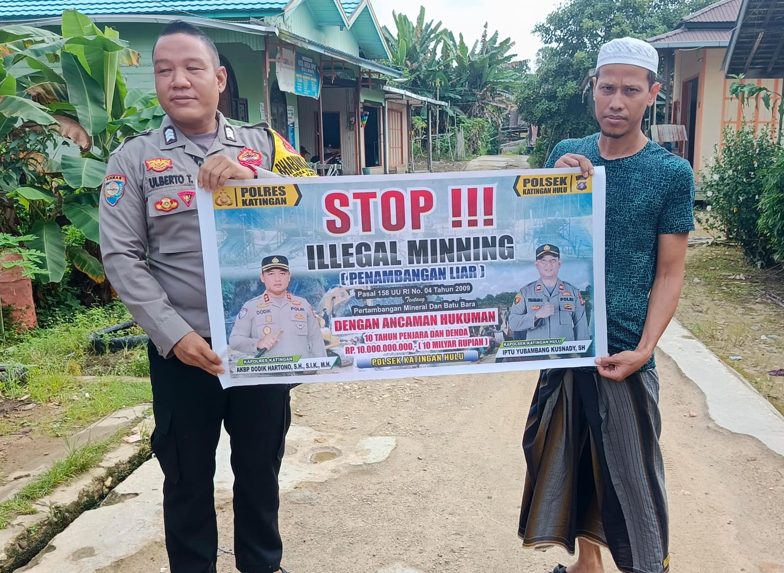 ‎Upaya pencegahan Penambangan Emas Tanpa Ijin (PETI) di Kecamatan Katingan Hulu dan Bukit Raya, Bhabinkamtibmas sosialisasi kepada masyarakat.