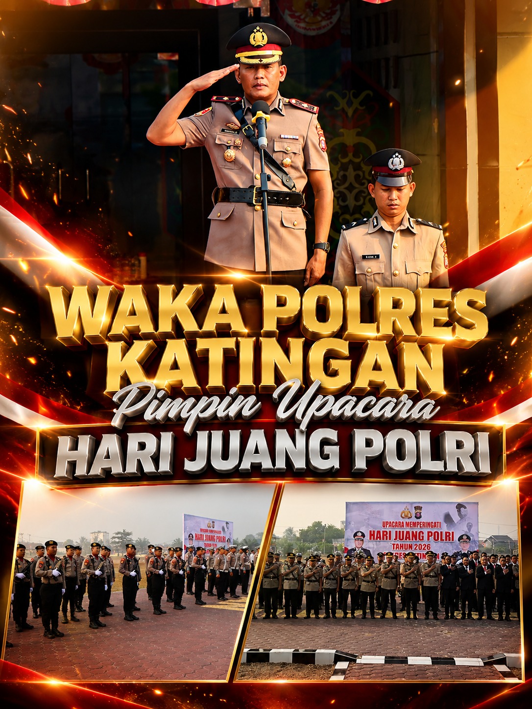 Waka Polres Katingan Pimpin Upacara Hari Juang Polri
