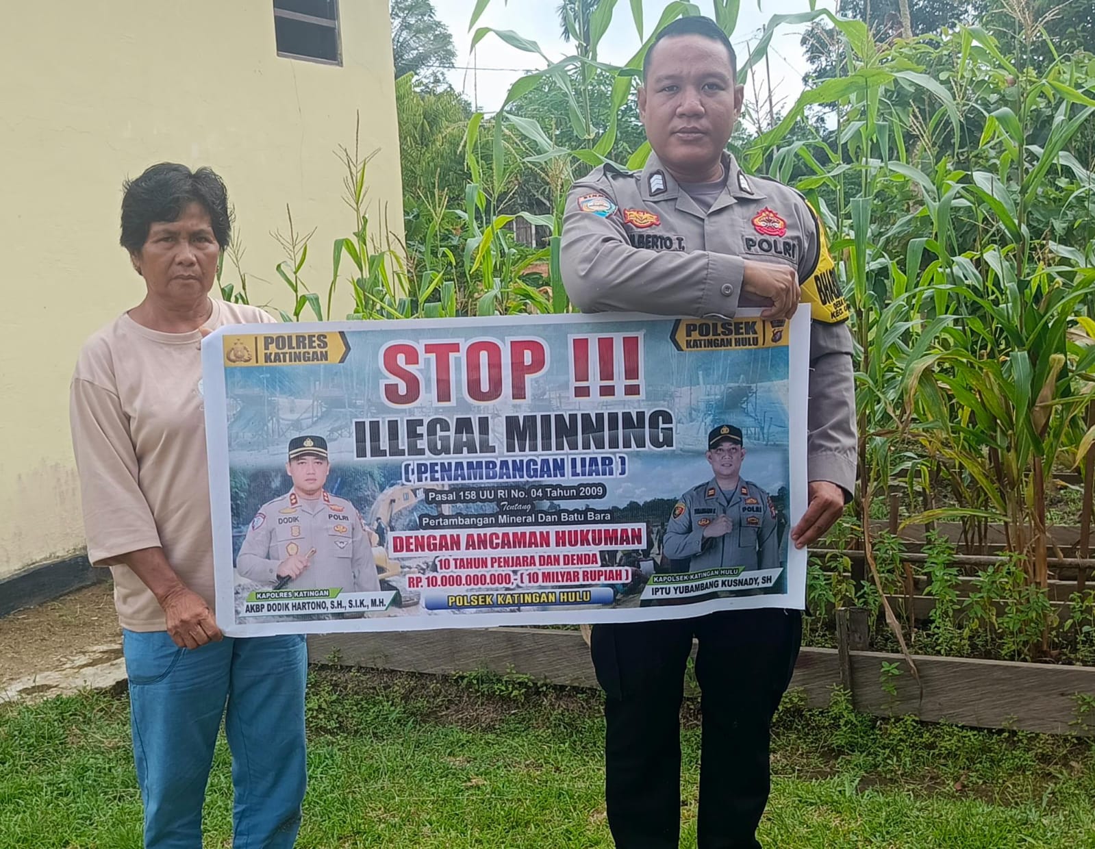 Upaya pencegahan Penambangan Emas Tanpa Ijin (PETI) di Kecamatan Katingan Hulu dan Bukit Raya, Bhabinkamtibmas sosialisasi kepada masyarakat.