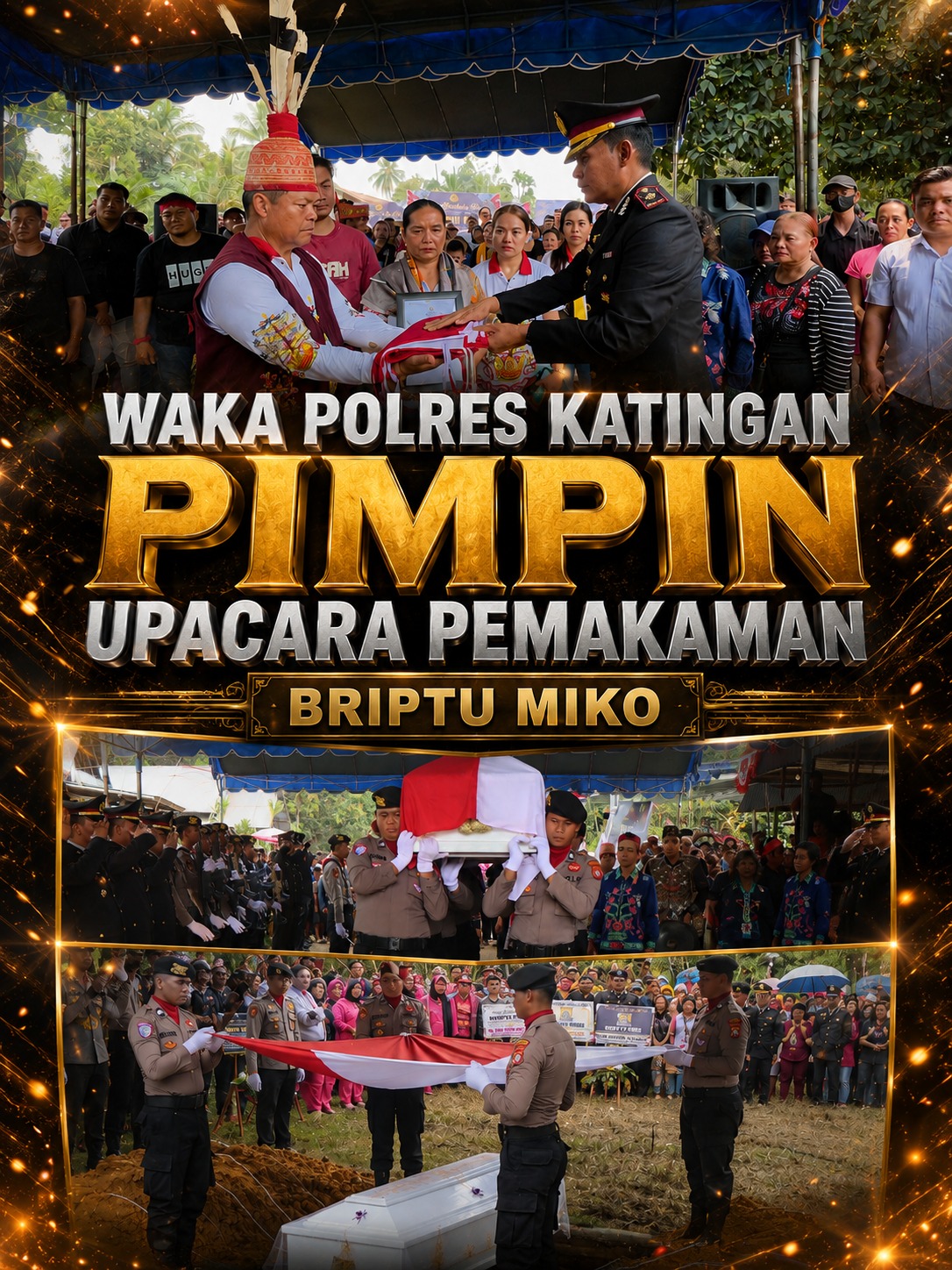 Waka Polres Katingan Pimpin Upacara Pemakaman Briptu Miko