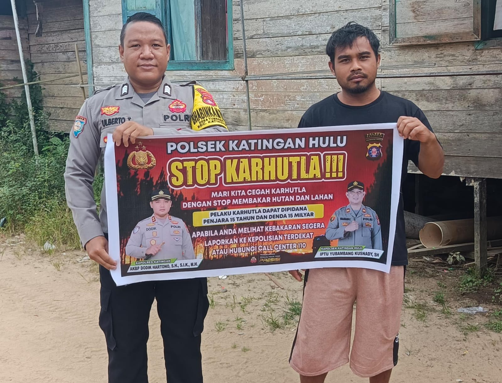 ‎Polsek Katingan Hulu sosialisasi Stop Karhutla.