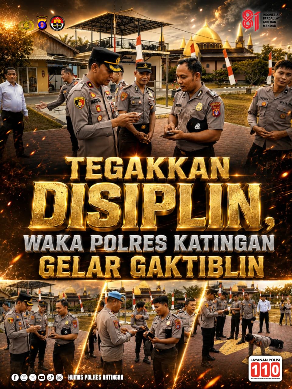 Tegakkan Disiplin, Waka Polres Katingan Gelar Gaktiblin