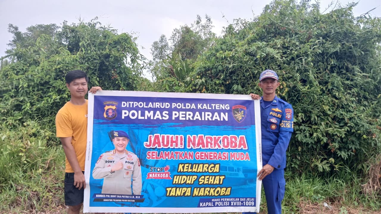 Ditpolairud Polda Kalteng Personil Mako perwakilan Das Jelai Gencarakan Sosialisasi Pencegahan Karhutla Kepada Masyarakat
