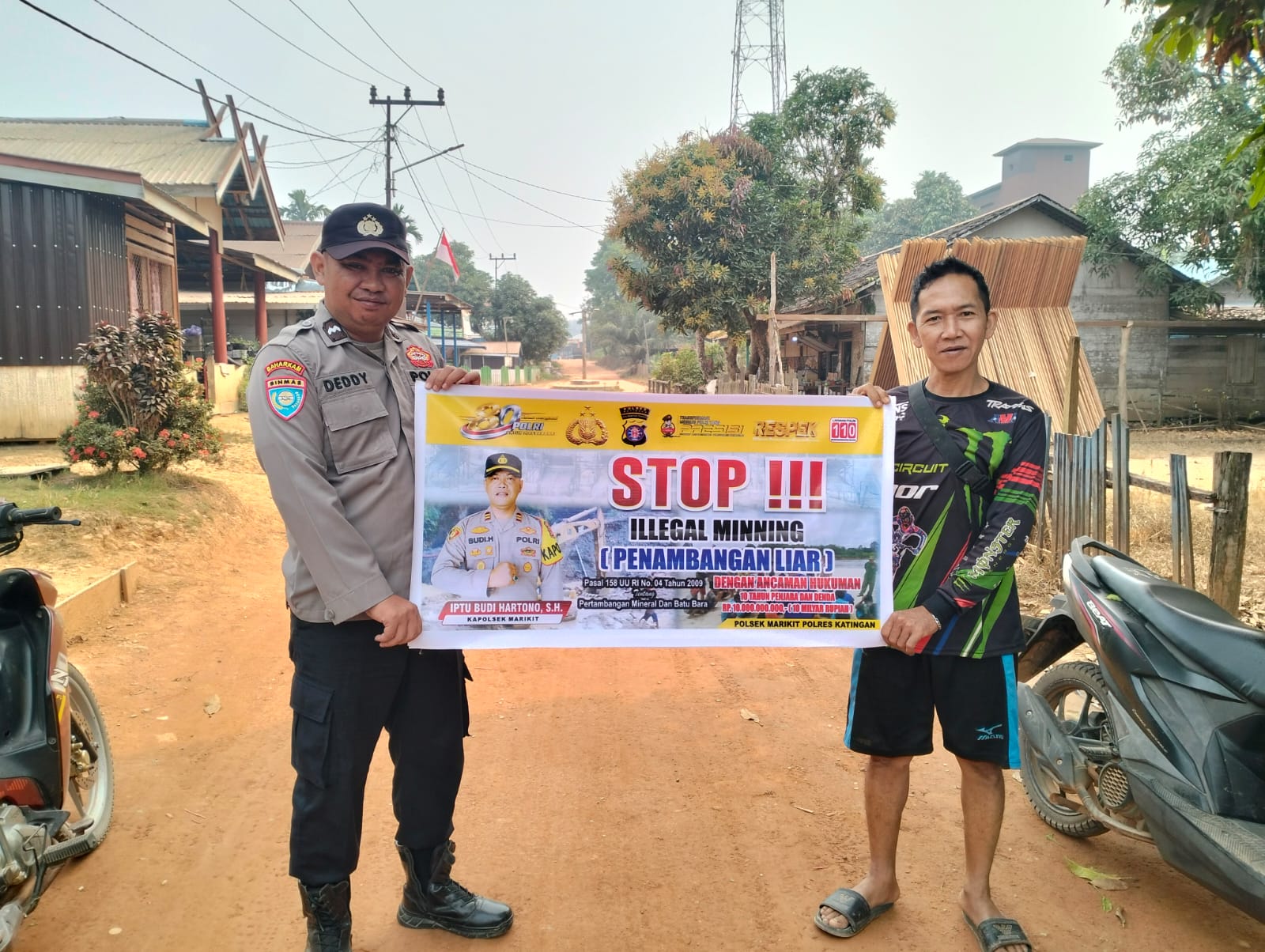 STOP TAMBANG ILEGAL, KANIT BINMAS POLSEK MARIKIT EDUKASI WARGA TUMBANG HIRAN