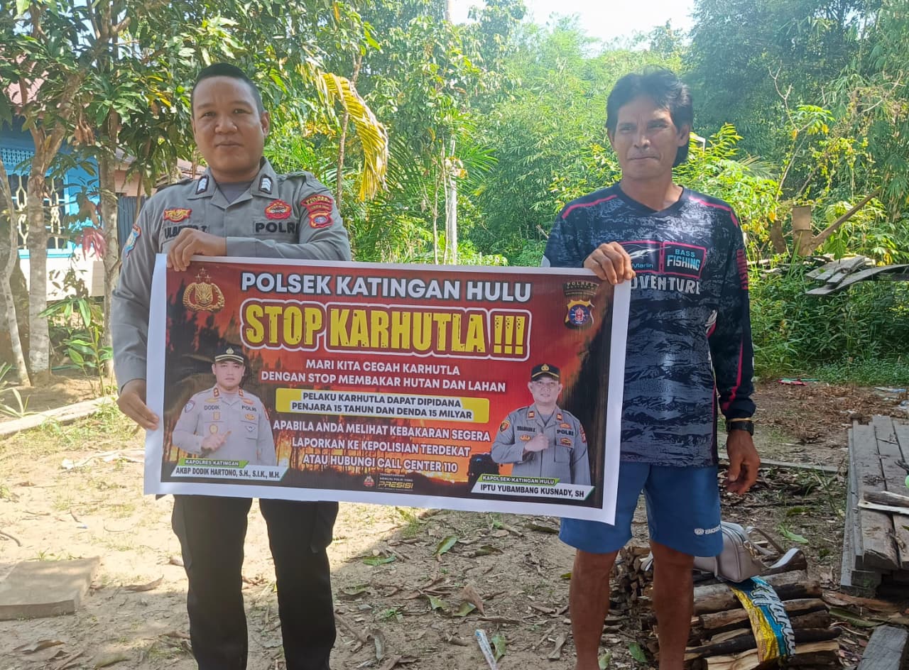 ‎Polsek Katingan Hulu sosialisasi Stop Karhutla.