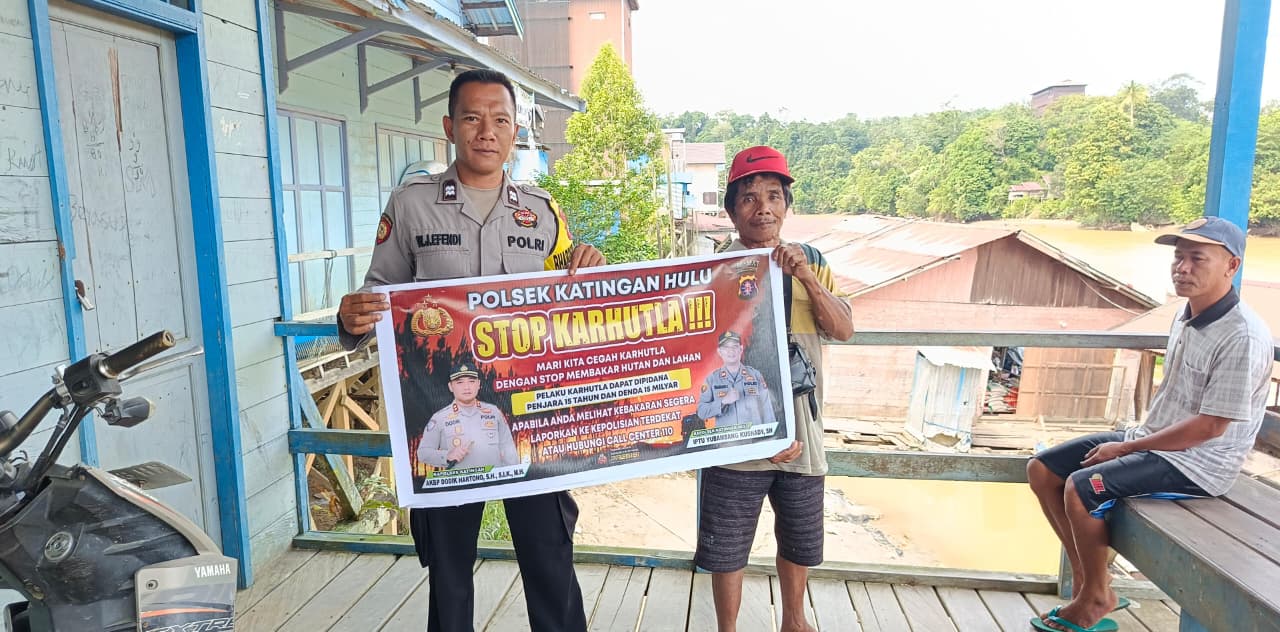 ‎Polsek Katingan Hulu sosialisasi Stop Karhutla.