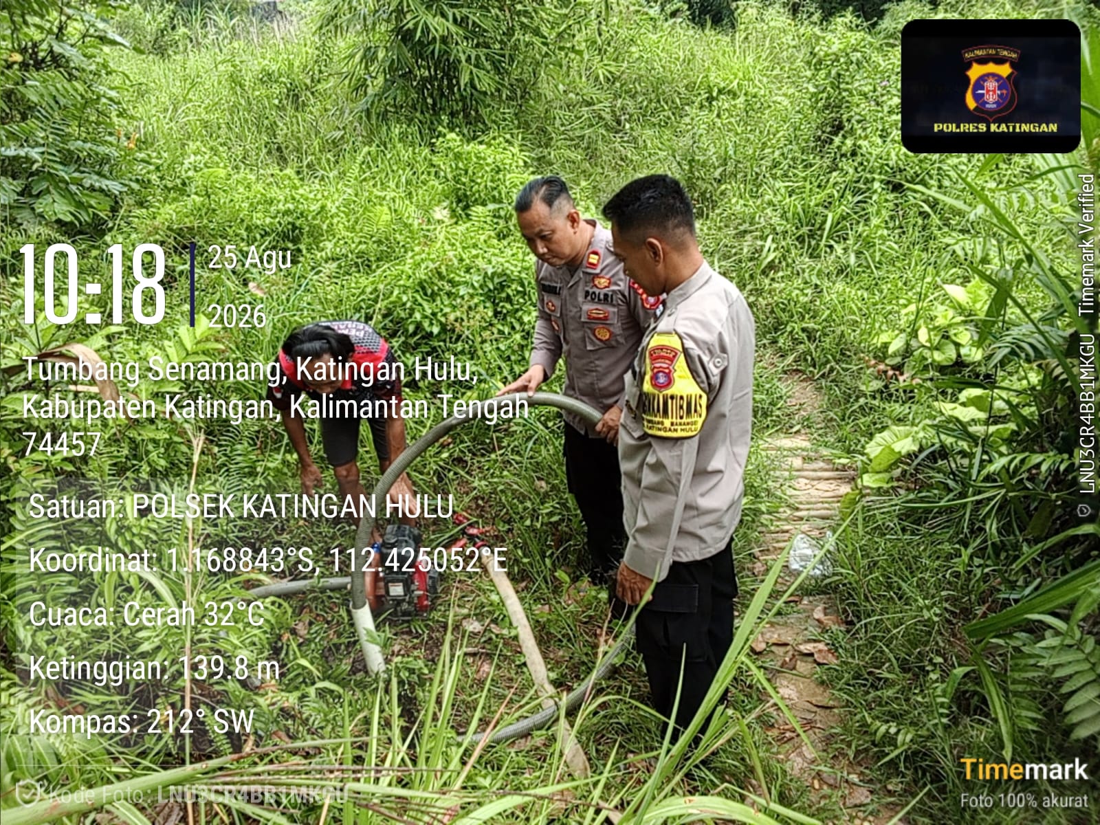 Polsek Katingan hulu Bersama Masyarakat Bangun Sumur Bor untuk Cegah Karhutla di Kecamatan Katingan Hulu.