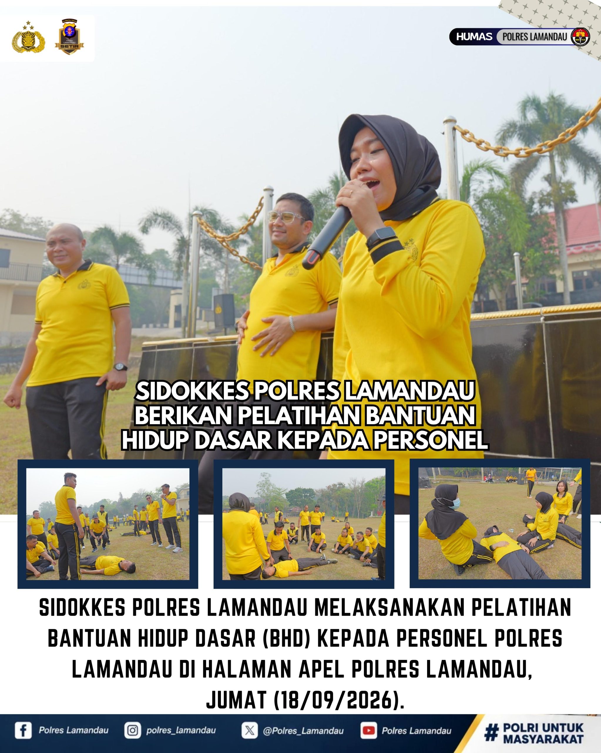Sidokkes Polres Lamandau Berikan Pelatihan Bantuan Hidup Dasar kepada Personel