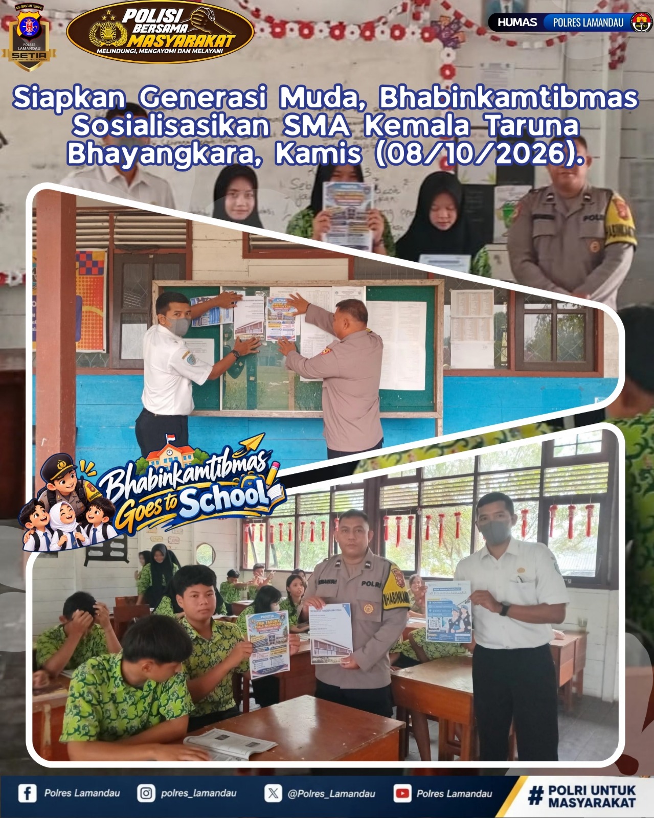 Siapkan Generasi Muda, Bhabinkamtibmas Sosialisasikan SMA Kemala Taruna Bhayangkara