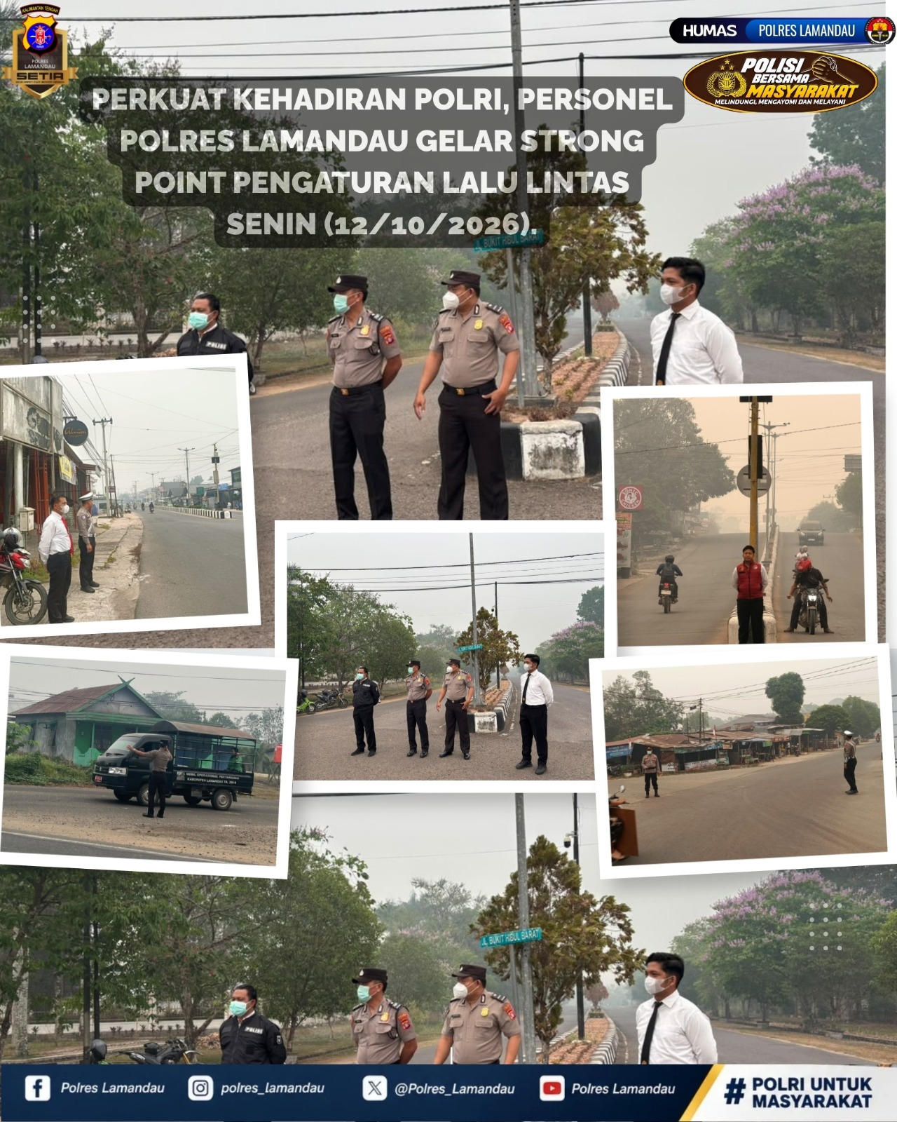 Perkuat Kehadiran Polri, Personel Polres Lamandau Gelar Strong Point Pengaturan Lalu Lintas